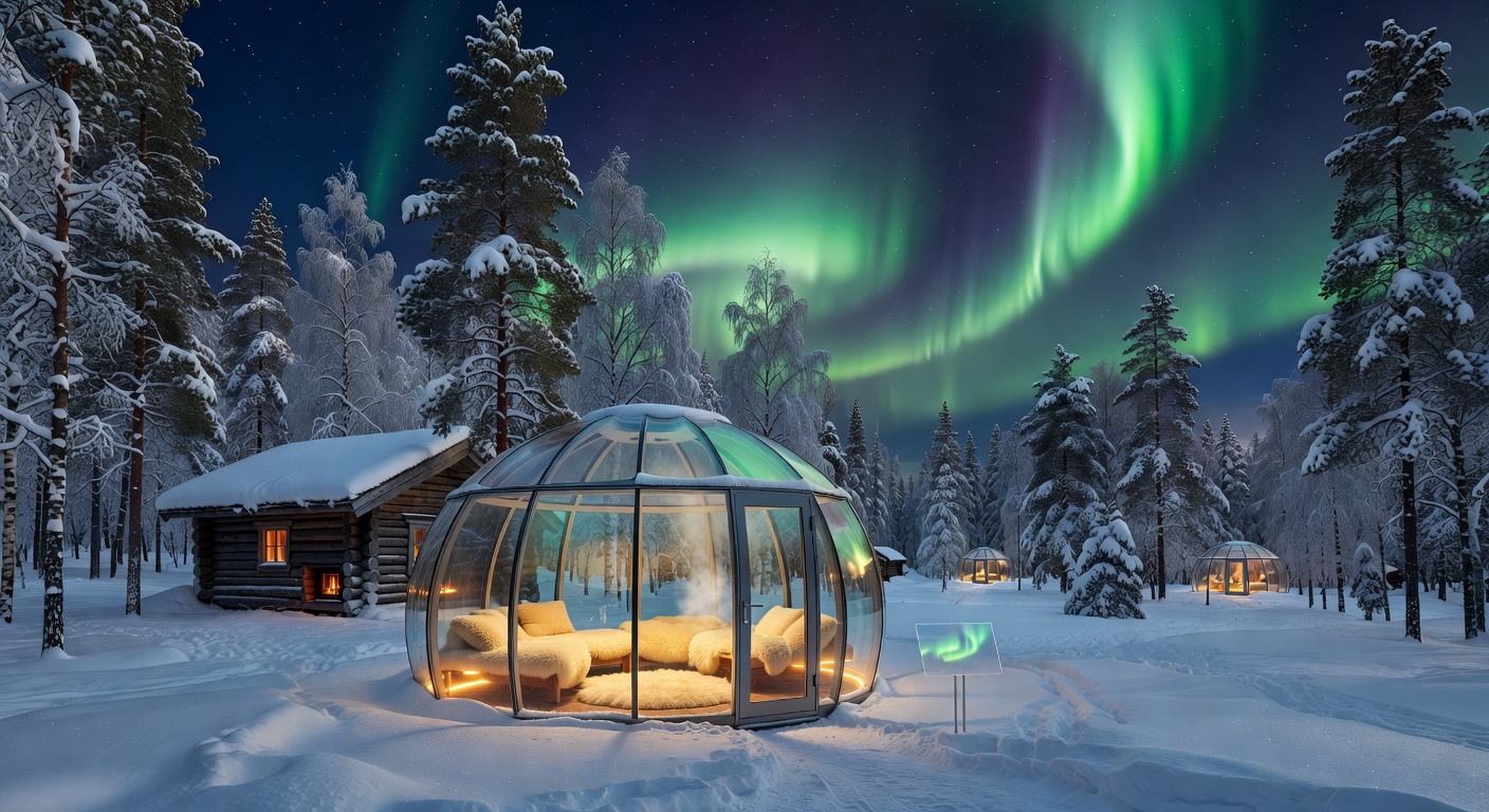 Panorama Glass Room under the night sky